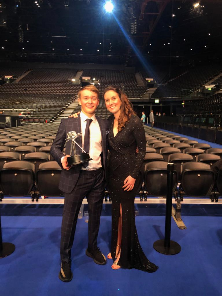 Georgina Horler and Billy Monger together at Billy's award ceremony